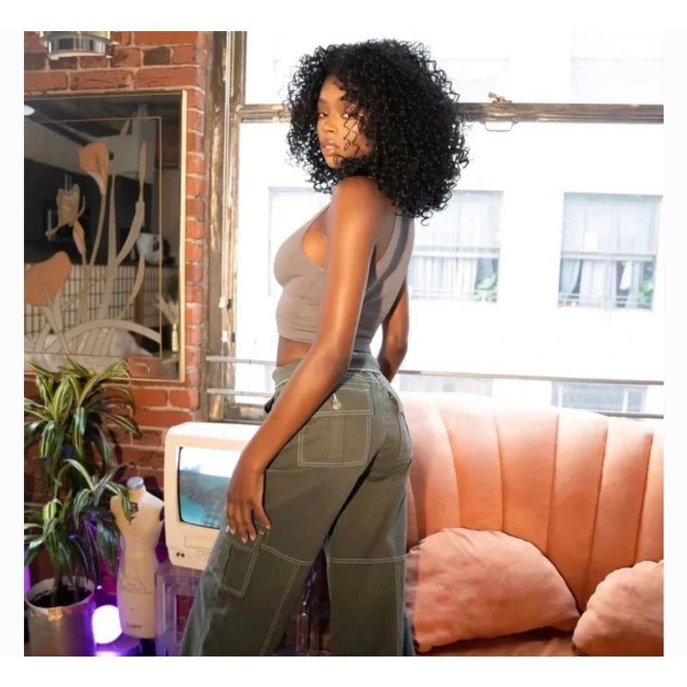 NWT REVICE Aviator Cargo Army Green Pants size 24